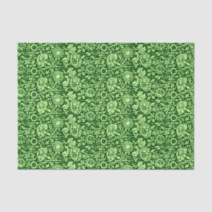 Art Nouveau Carnation Damask, Forest Green Tissuepapier