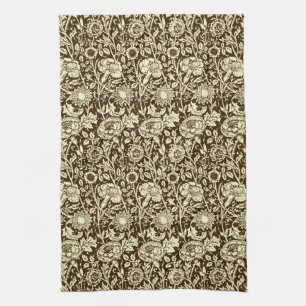 Art Nouveau CarnenDamask, Brown en Cream Theedoek