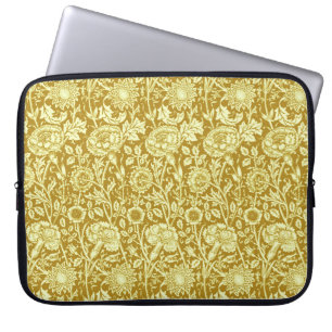 Art Nouveau CarnenDamask, Mustard en Geel Laptop Sleeve