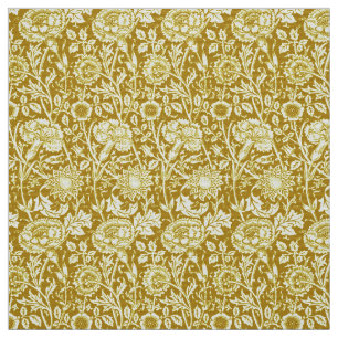 Art Nouveau CarnenDamask, Mustard en Geel Stof