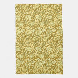 Art Nouveau CarnenDamask, Mustard en Geel Theedoek