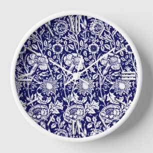 Art Nouveau CarnenDamask, Navy en White