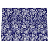 Art Nouveau CarnenDamask, Navy en White Groot Cadeauzakje (Voorkant)