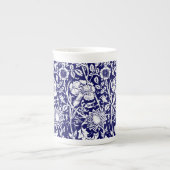 Art Nouveau CarnenDamask, Navy en White Porselein Kop (Voorkant)