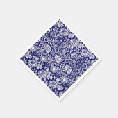 Art Nouveau CarnenDamask, Navy en White Servet (Hoek)