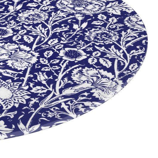 Art Nouveau CarnenDamask, Navy en White Snijplank (Hoek)