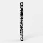 Art Nouveau CarnenDamask, zwart en wit Case-Mate iPhone Case (Achterkant/rechts)