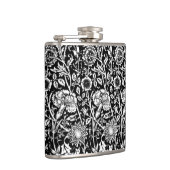 Art Nouveau CarnenDamask, zwart en wit Heupfles (Rechts)