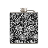 Art Nouveau CarnenDamask, zwart en wit Heupfles (Achterkant)