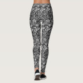 Art Nouveau CarnenDamask, zwart en wit Leggings (Achterkant)