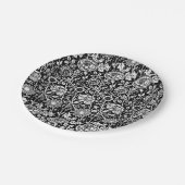 Art Nouveau CarnenDamask, zwart en wit Papieren Bordje (Gekanteld)