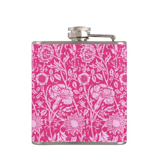 Art Nouveau Carnese Damask, Fuchsia Pink Heupfles (Achterkant)