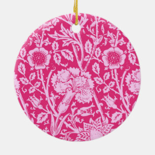 Art Nouveau Carnese Damask, Fuchsia Pink Keramisch Ornament