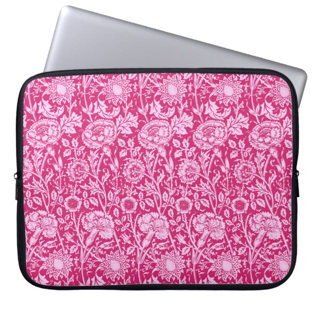 Art Nouveau Carnese Damask, Fuchsia Pink Laptop Sleeve (Voorkant)
