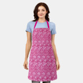 Art Nouveau Carnese Damask, Fuchsia Pink Schort (Gedragen)