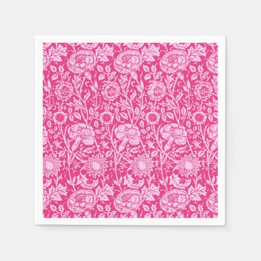 Art Nouveau Carnese Damask, Fuchsia Pink Servet (Voorkant)