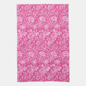 Art Nouveau Carnese Damask, Fuchsia Pink Theedoek (Verticaal)