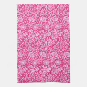 Art Nouveau Carnese Damask, Fuchsia Pink Theedoek