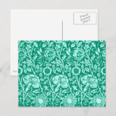 Art Nouveau Carnese Damask, Turquoise Briefkaart (Voorkant / Achterkant)