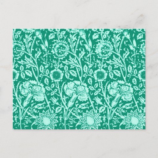 Art Nouveau Carnese Damask, Turquoise Briefkaart (Voorkant)