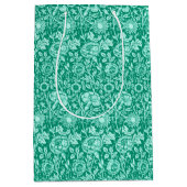 Art Nouveau Carnese Damask, Turquoise Medium Cadeauzakje (Voorkant)