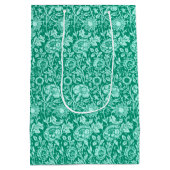 Art Nouveau Carnese Damask, Turquoise Medium Cadeauzakje (Achterkant)