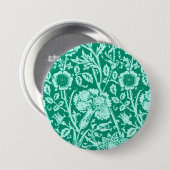 Art Nouveau Carnese Damask, Turquoise Ronde Button 7,6 Cm (Voorkant /achterkant)