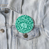 Art Nouveau Carnese Damask, Turquoise Ronde Button 7,6 Cm (In situ)