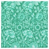 Art Nouveau Carnese Damask, Turquoise Stof (Close Up)