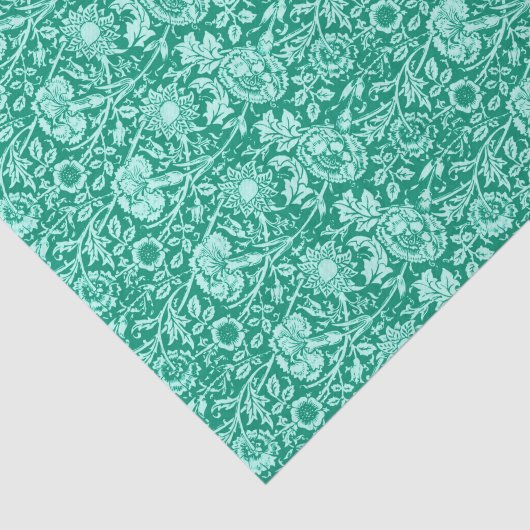 Art Nouveau Carnese Damask, Turquoise Tissuepapier (Detail)