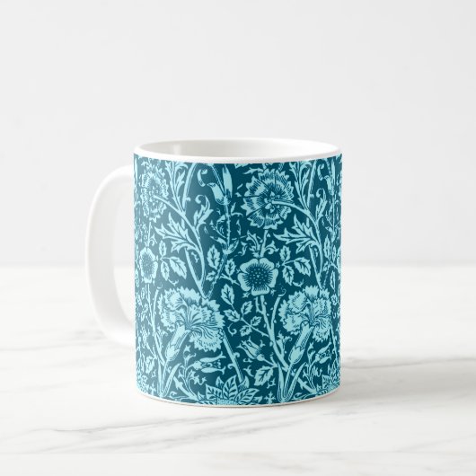 Art Nouveau Carnese, Indigo en Sky Blue Koffiemok (Voorkant links)