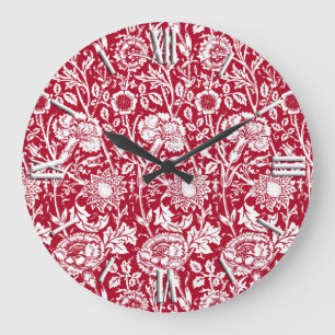 Art Nouveau Carnjnjestoornis Damask, Red en White Grote Klok