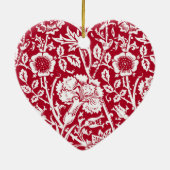 Art Nouveau Carnjnjestoornis Damask, Red en White Keramisch Ornament (Achterkant)