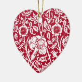 Art Nouveau Carnjnjestoornis Damask, Red en White Keramisch Ornament (Links)
