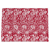 Art Nouveau Carnjnjestoornis Damask, Red en White Large Cadeautasje (Voorkant)