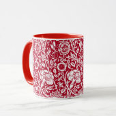 Art Nouveau Carnjnjestoornis Damask, Red en White Mok (Voorkant links)