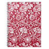 Art Nouveau Carnjnjestoornis Damask, Red en White Notitieboek (Voorkant)
