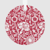 Art Nouveau Carnjnjestoornis Damask, Red en White Ornament (achterkant)