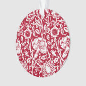 Art Nouveau Carnjnjestoornis Damask, Red en White Ornament (voorkant)
