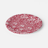 Art Nouveau Carnjnjestoornis Damask, Red en White Papieren Bordje (Gekanteld)