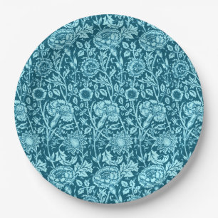Art Nouveau Carnjnjevast, Indigo en Sky Blue Papieren Bordje