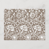 Art Nouveau Carnna Damask, Taupe en White Briefkaart (Voorkant)