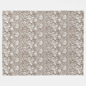 Art Nouveau Carnna Damask, Taupe en White Fleece Deken (Voorkant (Horizontaal))