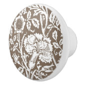 Art Nouveau Carnna Damask, Taupe en White Keramische Knop (Rechts)