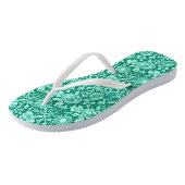 Art Nouveau Carnna Damask, Turquoise en Aqua Teenslippers (Schuin)
