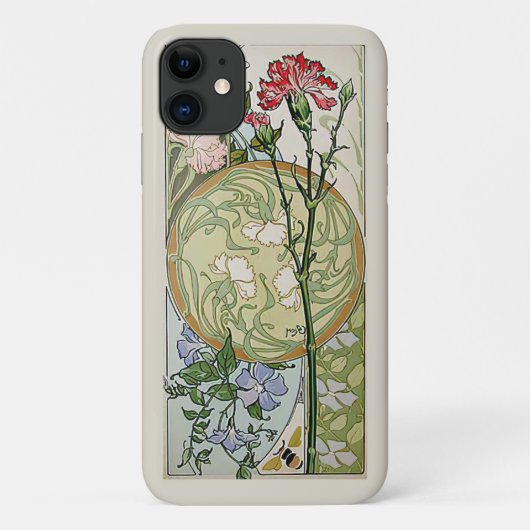Art Nouveau CarnNations Clematis Floral Flowers  Case-Mate iPhone Case (Achterkant)
