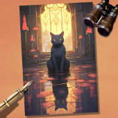 Art Nouveau Cat 1 Decoupage Papier