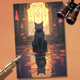 Art Nouveau Cat 1 Decoupage Papier