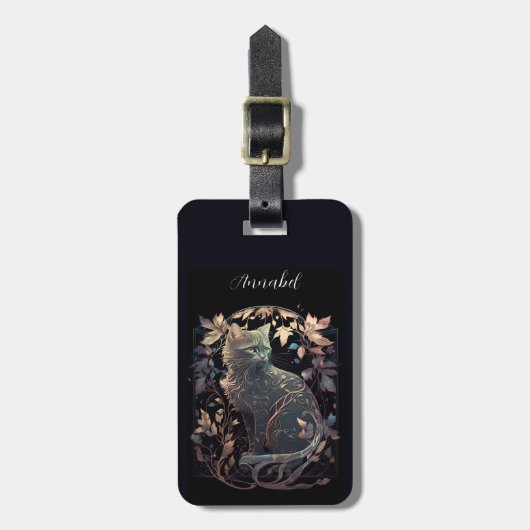 Art Nouveau Cat Bagagelabels (Voorkant verticaal)