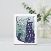 Art Nouveau Cat Briefkaart (Staand voorkant)